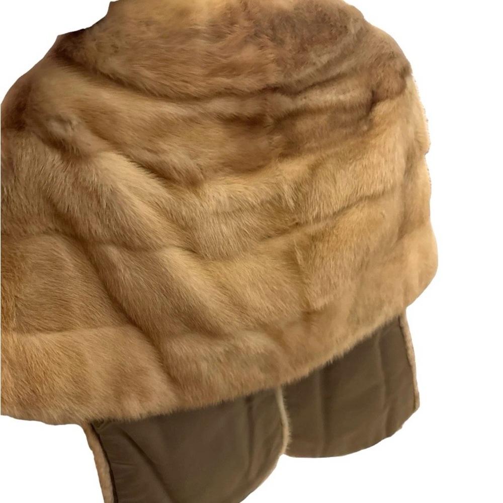 Lane Bryant Blonde Mink Fur Bolero Capelet Shrug M Old Money Glam Rare Vintage — image 4 of 8